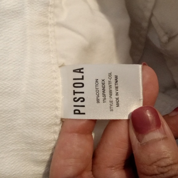 Pistola White Jean Shorts Distressed High-Waisted Cut Off Raw Hem Size 29 - Picture 5 of 11